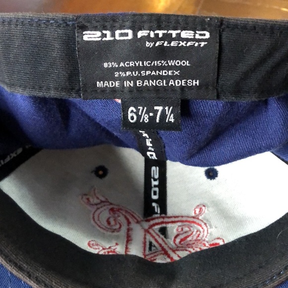 A-lab Clothing Baseball Hat Fits sizes 6 7/8 to 7 1/4  Blue w/Red Embroidery - Picture 3 of 5